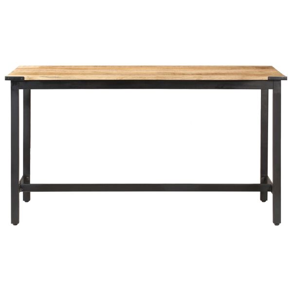 vidaXL Dining Table 140x70x76 cm Solid Rough Mango Wood