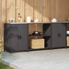 vidaXL Kitchen Storage Set with Shelf 3 pcs Black Cold-rolled Steel
