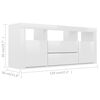 vidaXL TV Cabinet High Gloss White 120x30x50 cm Engineered Wood