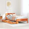 vidaXL Bed Frame without Mattress Wax Brown 90x200 cm Solid Wood Pine