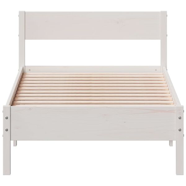 vidaXL Bed Frame without Mattress White 90x190 cm Single Solid Wood Pine