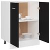vidaXL Bottom Cabinet Black 60x46x81.5 cm Engineered Wood