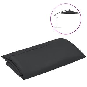 vidaXL Replacement Fabric for Cantilever Umbrella Black 300 cm