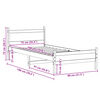 vidaXL Bed Frame without Mattress White 75x190 cm Small Single Solid Wood Pine