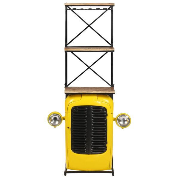 vidaXL Tractor Wine Cabinet Yellow 49x31x172 cm Solid Mango Wood