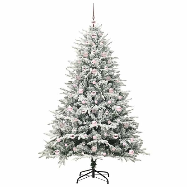 vidaXL Artificial Pre-lit Christmas Tree with Ball Set Green 180 cm