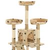 vidaXL Cat Tree with Sisal Scratching Posts 170 cm Paw Prints Beige
