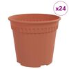 vidaXL Round Flower Pot 24 pcs Brick Red &Oslash; 19 x 16 cm Plastic
