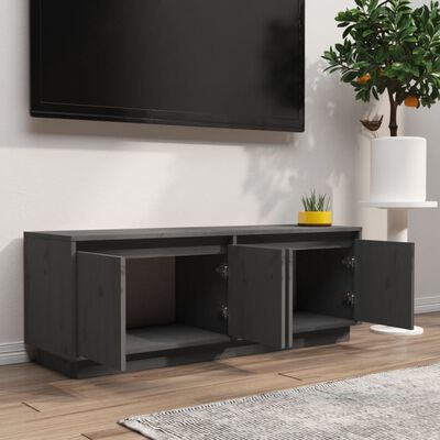 vidaXL TV Cabinet Grey 110x34x40 cm Solid Wood Pine