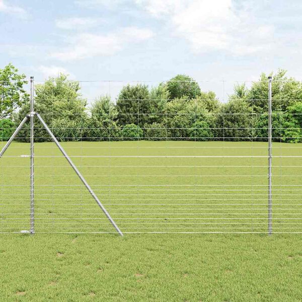 vidaXL Field Fence Silver 25 x 1.6 m Galvanised steel