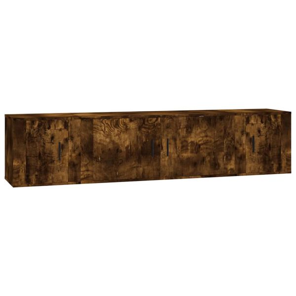 vidaXL 3 Piece TV Cabinet Set Smoked Oak Engineered Wood