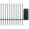 vidaXL Fence with Post Green 0.8 x 25 m Steel
