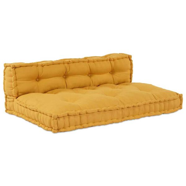 vidaXL Pallet Sofa Cushion Yellow Fabric