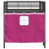 vidaXL Kids'Loft Bed Frame with Curtains Black and Pink 79.5 x 200 cm