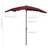 vidaXL Garden Parasol with Pole 200x130 cm Bordeaux Red