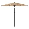 vidaXL Garden Parasol with LEDs and Steel Pole Brown 268x268x226 cm