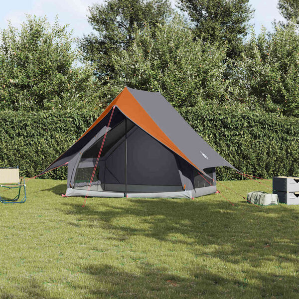 vidaXL Tents with Roof Grey and orange 220 x 233 x 184 cm Polyester