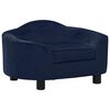 vidaXL Dog Sofa | Blue | Plush, Solid Pine Wood | 67 x 47 x 36 cm | Dog Sofa