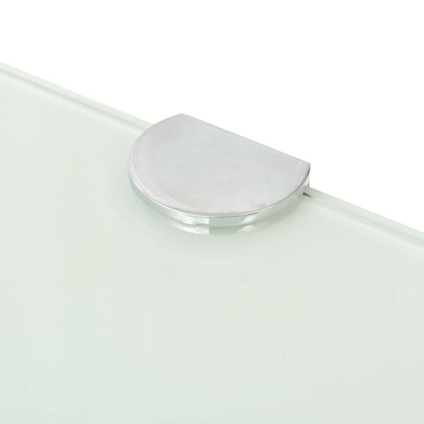 vidaXL Corner Shelf with Chrome Supports Glass White 35x35 cm