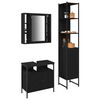 vidaXL Bathroom Furniture Set 3 pcs Black Oak Engineered Wood