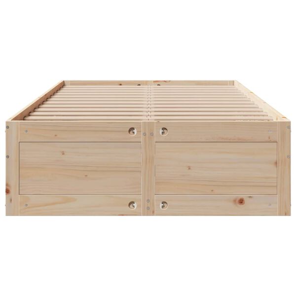 vidaXL Bed Frame without Mattress with Drawers 120x200 cm Solid Wood Pine