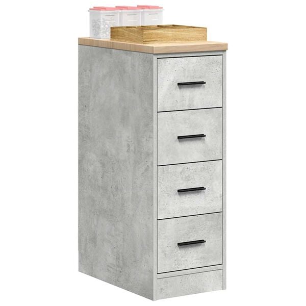 vidaXL Garage Storage Cabinet Concrete Grey 30x51x85 cm Solid Wood Pine