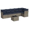 vidaXL 7 Piece Garden Sofa Set with Cushions Grey Poly Rattan