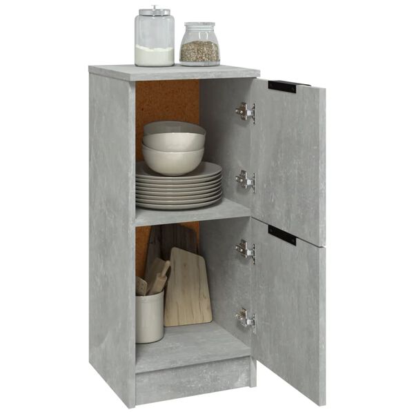 vidaXL Sideboards 2 pcs Concrete Grey 30x30x70 cm Engineered Wood