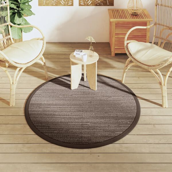 vidaXL Outdoor Carpet ARAKIL Brown Ø120 cm PP