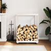 vidaXL Log Holder with Wheels White 76.5x40x108 cm Solid Wood Pine