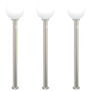 vidaXL Bollard Lights with Sensor 3 pcs 120 cm Stainless Steel IP44