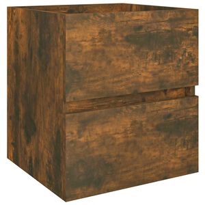 vidaXL Sink Cabinet Smoked Oak 41x38,5x45 cm Engineered Wood