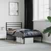 vidaXL Metal Bed Frame without Mattress with Headboard Black 107x203cm
