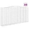 vidaXL Arched Gabion Baskets 9 pcs 400x50x200/220 cm Galvanised Iron