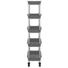 vidaXL 5-Tier Kitchen Trolley Grey 42x29x128 cm Iron and ABS