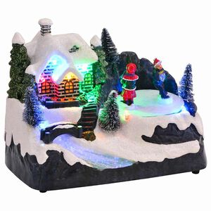 vidaXL Mini Christmas Village 16 x 11.5 x 13 cm Plastic Multicolour