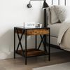 vidaXL Bedside Table with Infinity LED Smoked Oak 40x40x49 cm