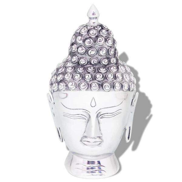 vidaXL Buddha Head Decoration Aluminium Silver