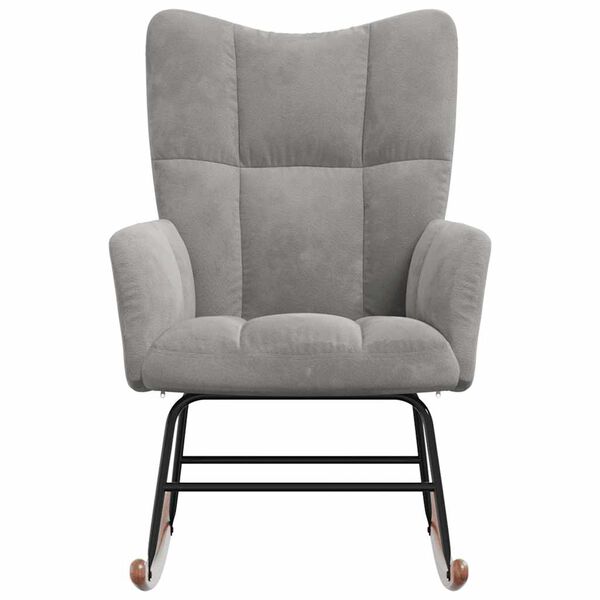 vidaXL Rocking Chair Light Grey Velvet