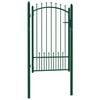 vidaXL Fence Gate with Spikes Steel 104x117 cm Green