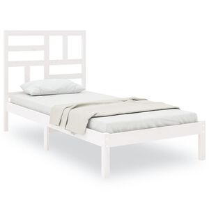 vidaXL Bed Frame without Mattress White Solid Wood 90x200 cm