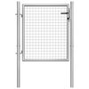vidaXL Garden Gate Galvanised Steel 105x75 cm Silver