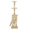 vidaXL Cat Tree with Sisal Scratching Posts 138 cm Beige