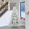 vidaXL Artificial Hinged Christmas Tree White 240 cm PVC and Steel