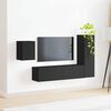 vidaXL TV Cabinet Set Wall-mounted 4 pcs Black Engineered Wood