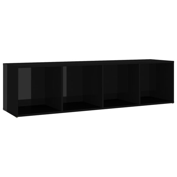 vidaXL TV Cabinets 3 pcs High Gloss Black 142.5x35x36.5 cm Engineered Wood