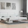 vidaXL Metal Bed Frame without Mattress with Footboard White 200x200cm