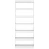 vidaXL Book Cabinet/Room Divider High Gloss White 80x30x198 cm Engineered Wood