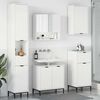 vidaXL Bathroom Furniture Set High Gloss White Engineered wood, Metal