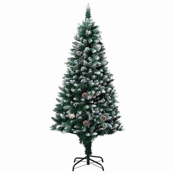 vidaXL Artificial Christmas Tree with LEDs&Ball Set&Pine Cones 180 cm